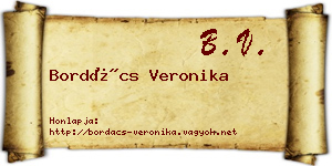 Bordács Veronika névjegykártya